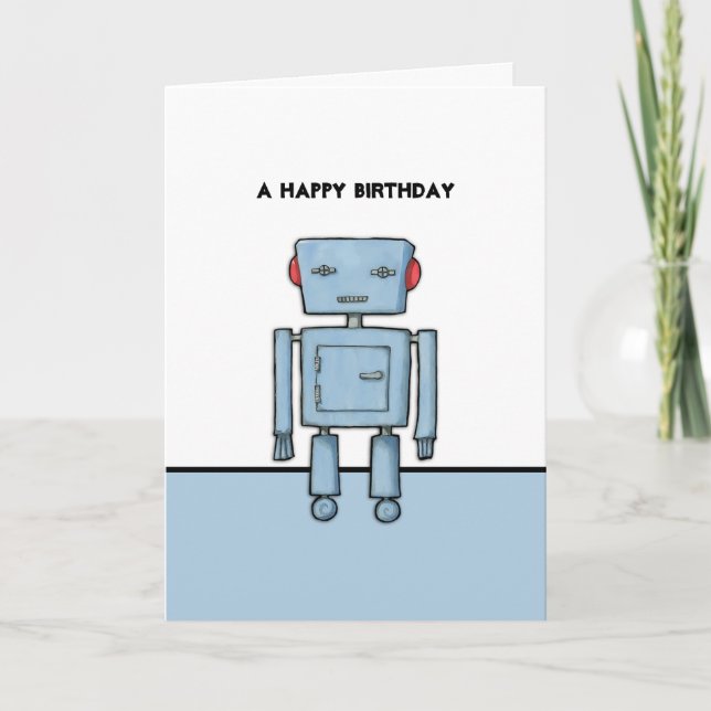 Leksak Robot Birthday Card Kort (Framsida)