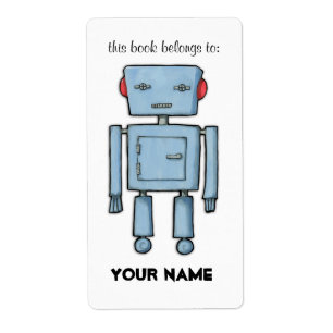 Leksak Robot Bookplate-etikett Fraktsedel