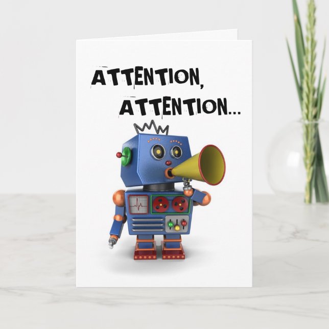 Leksak robot grattis på födelsedagen-kort kort (Framsida)