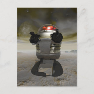 Leksak robot på Alien planet Postcard Vykort
