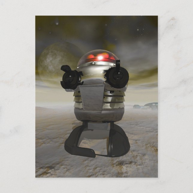 Leksak robot på Alien planet Postcard Vykort (Framsida)