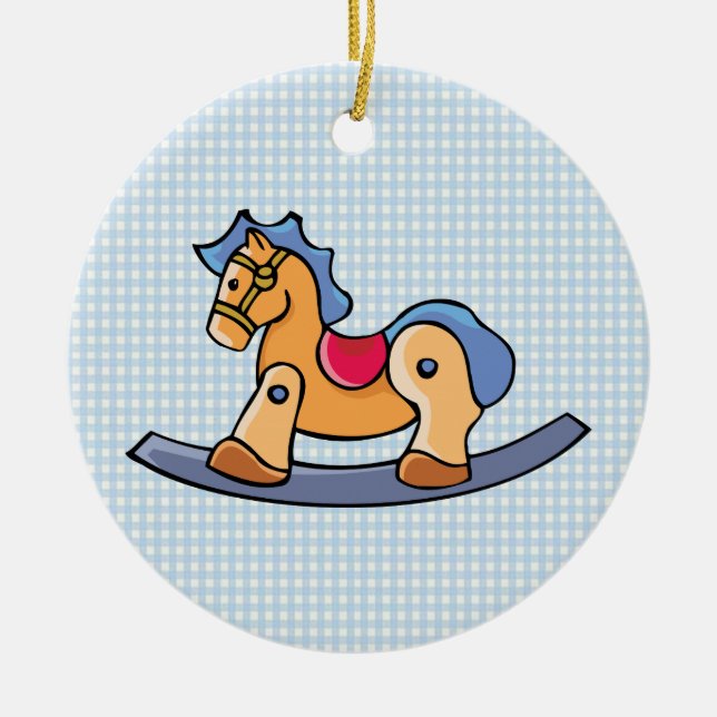 Leksak Rocking Horse Julgransprydnad Keramik (Framsidan)