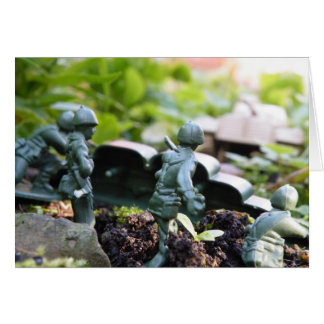 leksak soldater tar på sig tanken hälsningskort