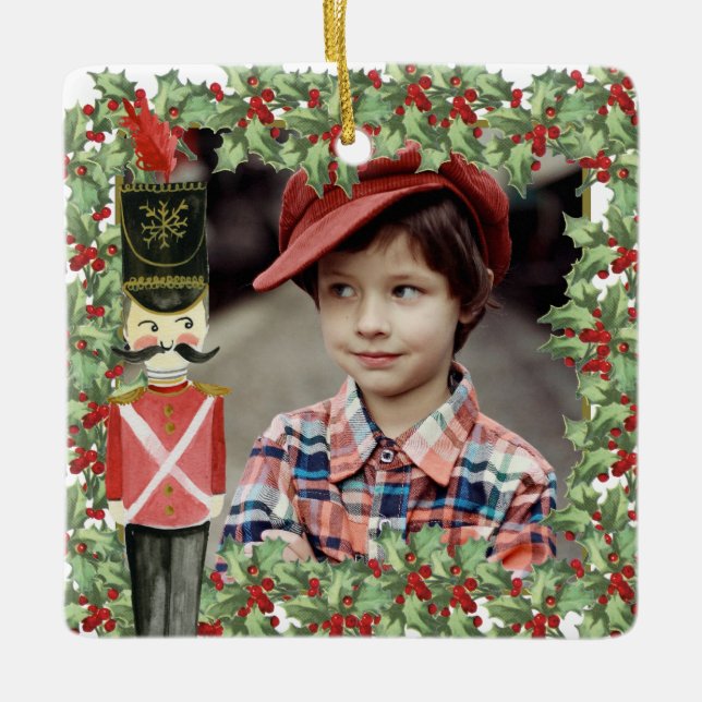 Leksak Soldier Holly jul Helgdag Kid Photo Namn Julgransprydnad Keramik (Framsida)