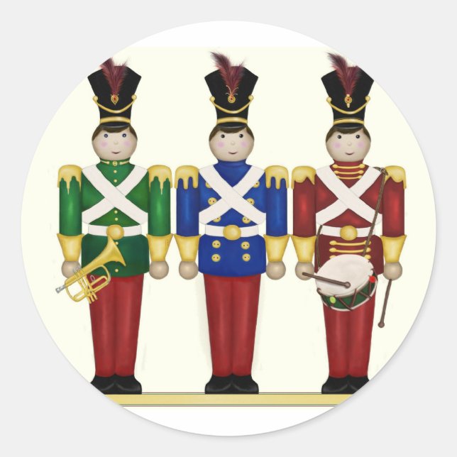 Leksak Soldiers julstämning Runt Klistermärke (Framsida)