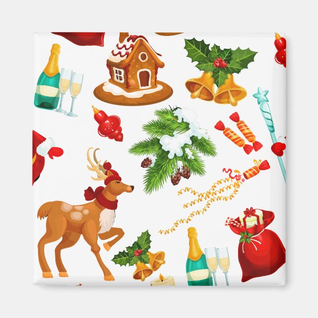 Leksak Story | God jul Mönster Cute Magnet (Framsidan)