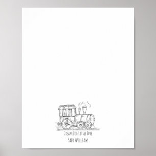 Leksak Tåg Journey Sketch Guest Bok Poster
