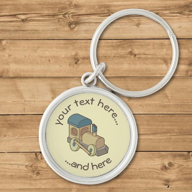 Leksak Tåg Rund Silverfärgad Nyckelring (Skapare uppladdad)