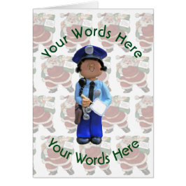 Leksak White Female-polisman, Anpassningsbar jul Hälsningskort