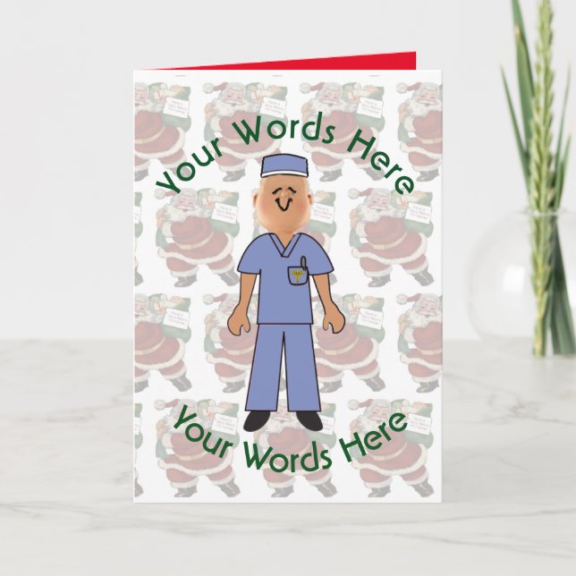 Leksak White Male Doktor Anpassningsbar jul Helgkort (Framsida)