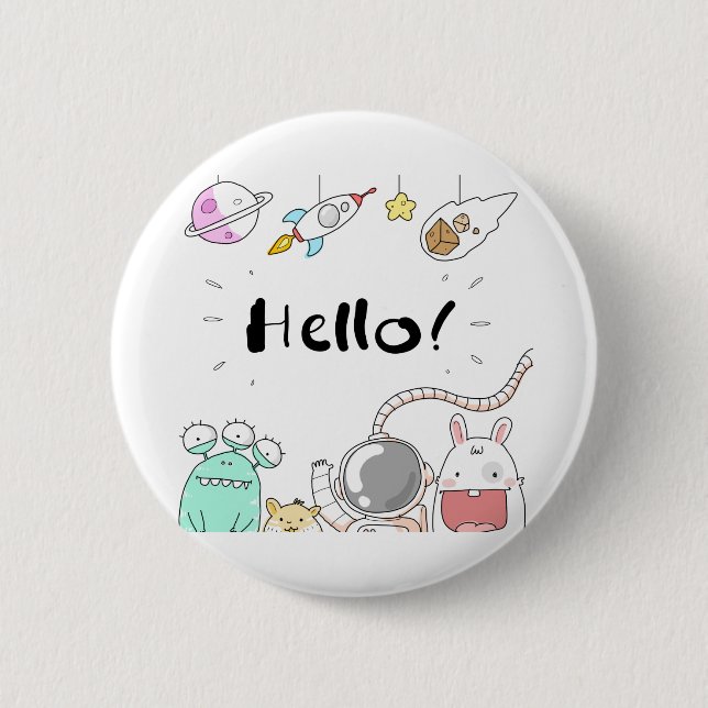 Leksaker Astronaut Rocket Planet Galaxy Alien Mons Knapp (Framsida)