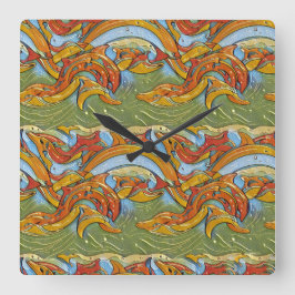 Leksaker i Mönster 2 - Ocean-Inspired Design Fyrkantig Klocka