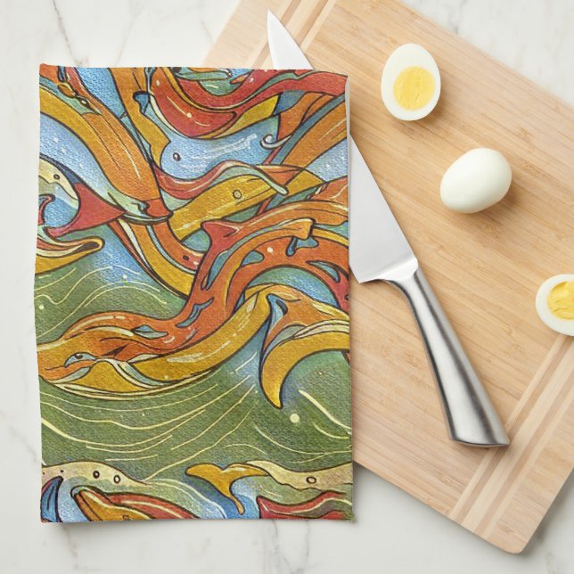 Leksaker i Mönster 2 - Ocean-Inspired Design Kökshandduk (Vikt i Fjärdedel)