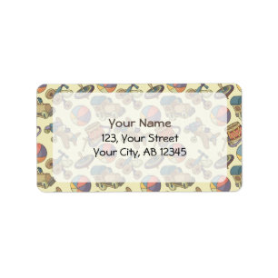 Leksaker-ikonbakgrund Adressetikett