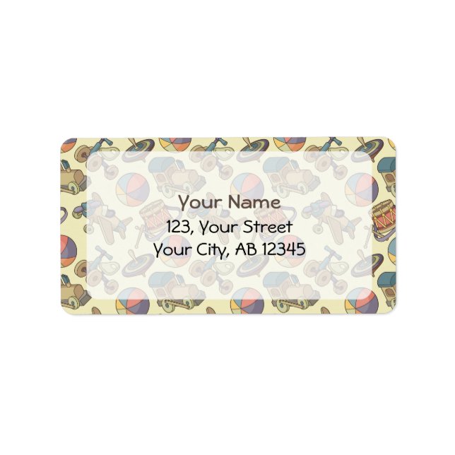 Leksaker-ikonbakgrund Adressetikett (Framsidan)