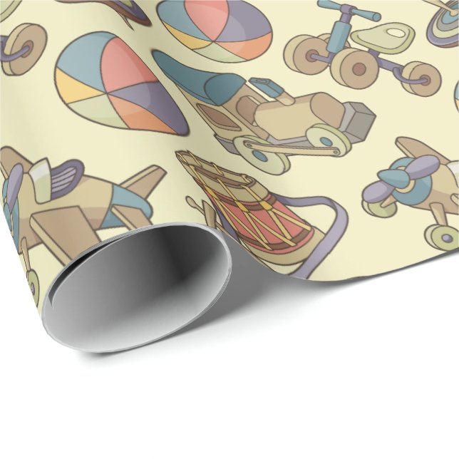 Leksaker-ikonbakgrund Presentpapper (Rullad Hörn)