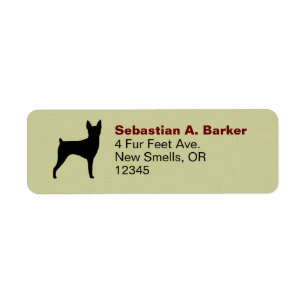LeksakfoxterrierSilhouette Returadress Etikett