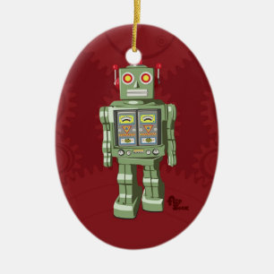 Leksakrobotprydnad Julgransprydnad Keramik