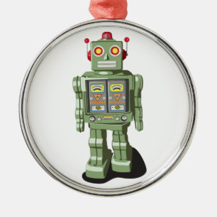 Leksakrobotprydnad Julgransprydnad Metall