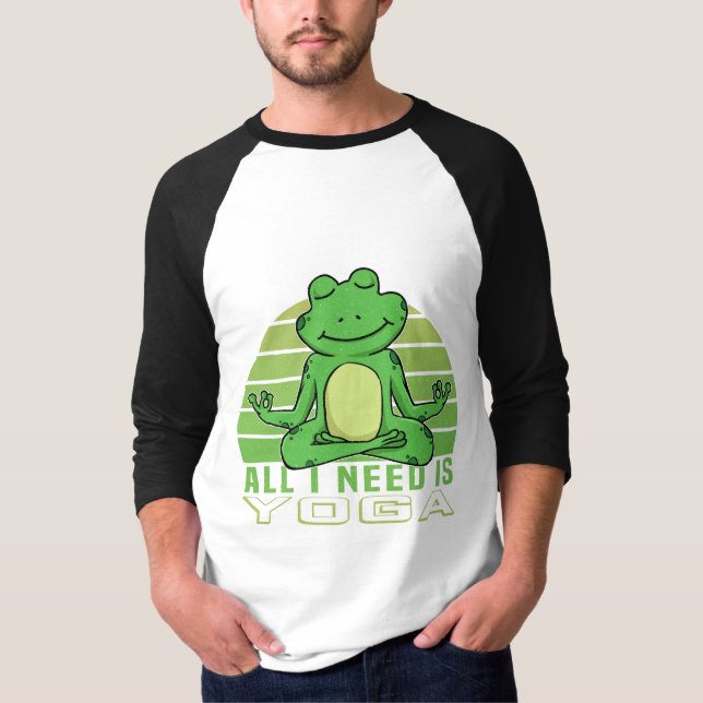 Leksakslig groda som gör yoga. t shirt (Framsida)