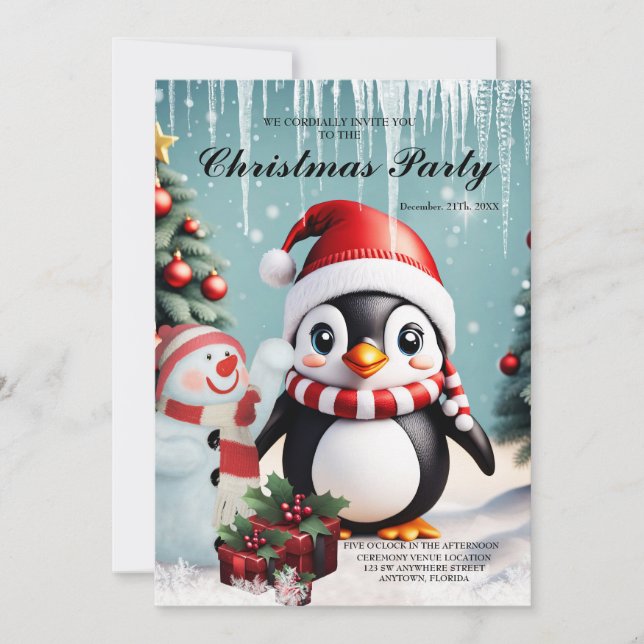 Leksakslig penguin. inbjudningar (Framsida)