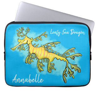 Leksaksliknande havsdragonillustration tecknad laptop fodral