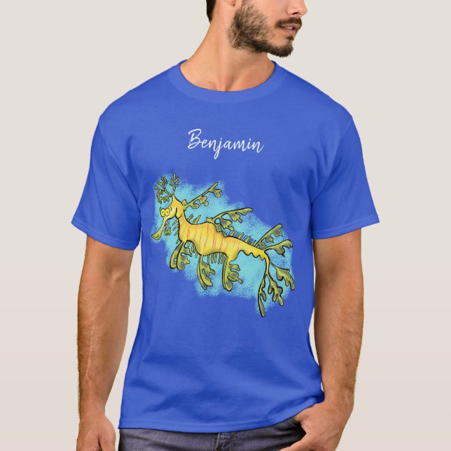 Leksaksliknande havsdragonillustration tecknad t shirt (Framsida)