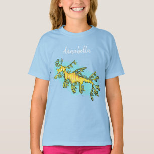 Leksaksliknande havsdragonillustration tecknad t shirt