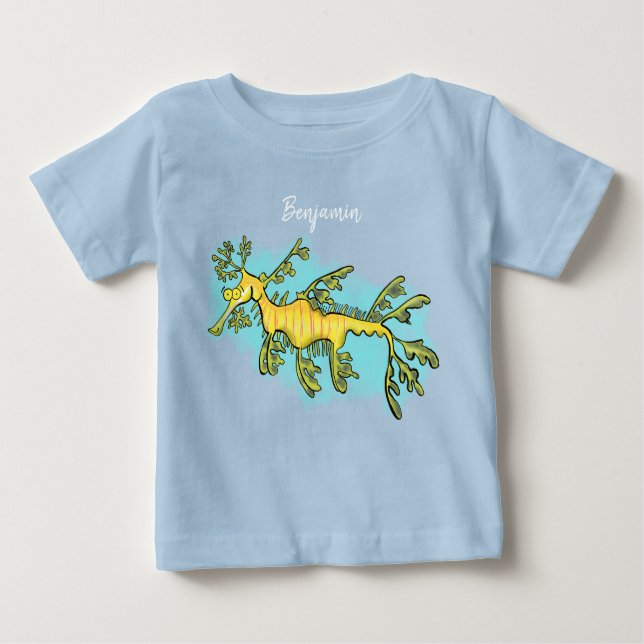 Leksaksliknande havsdragonillustration tecknad t shirt (Framsida)