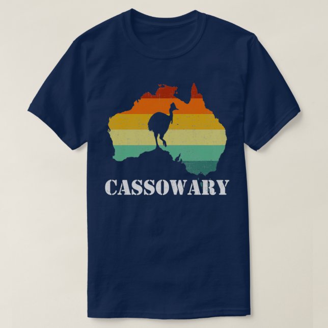 Leksaksliknande retro cassowary t shirt (Design framsida)