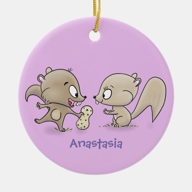 Leksaksliknande tecknad illustration julgransprydnad keramik (Framsidan)