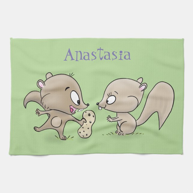 Leksaksliknande tecknad illustration kökshandduk (Horisontell)