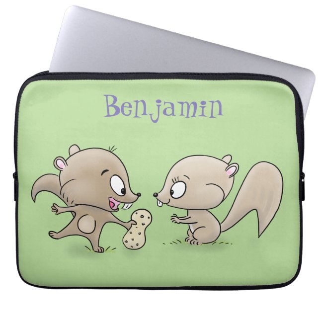 Leksaksliknande tecknad illustration laptop fodral (Framsidan)