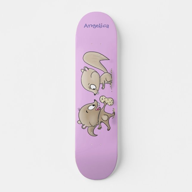 Leksaksliknande tecknad illustration mini skateboard bräda 18,5 cm (Framsida)
