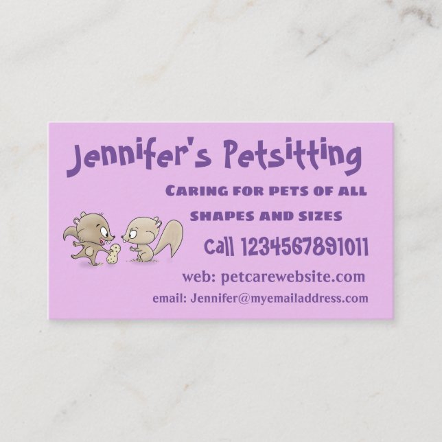 Leksaksliknande tecknad illustration visitkort (Framsida)