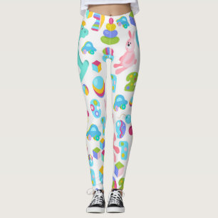 Leksaksmönster för barn med teddybjörn leggings