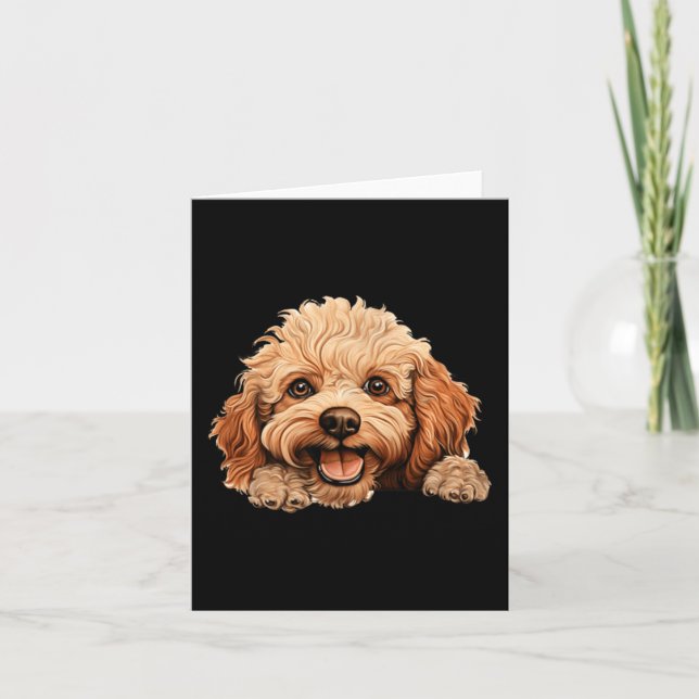 Leksakspudel Hund Mamma Pappa kikande valp Kort (Framsida)
