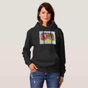 Leksaksskapande kvinnor svart hoodie t shirt