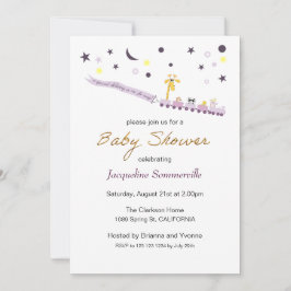 Leksakståg Djur Passagerar Baby Shower Inbjudningar