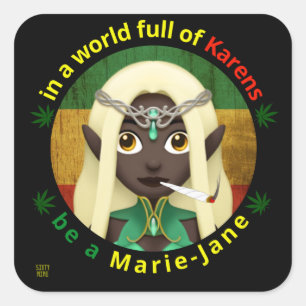 Leksidetikett "BE A MARIE-JANE" Fyrkantigt Klistermärke