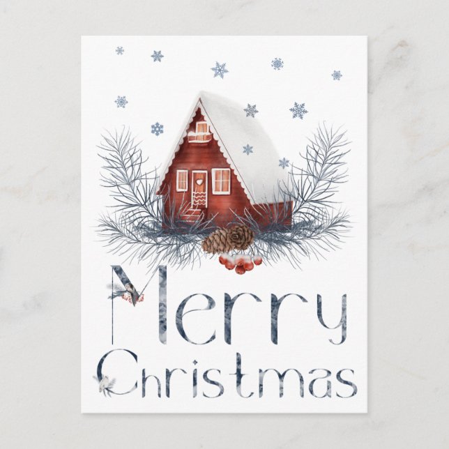 Lekstuga eller loge, tallkottar, bär vykort (Framsida)