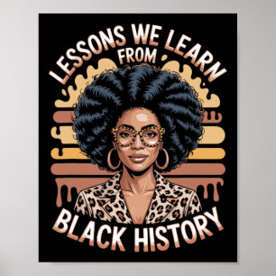 Lektioner vi lär oss av svart historia, svart afro poster