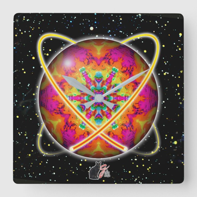 Lektron Orbz Fyrkantig Klocka (Framsida)