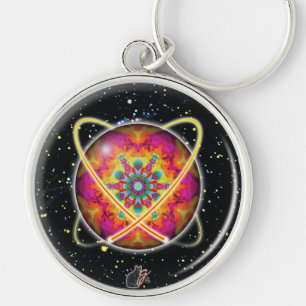 Lektron Orbz Kaleid Keychain Rund Silverfärgad Nyckelring