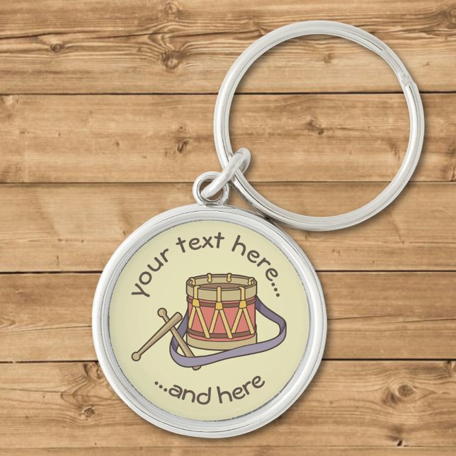 Lektrumma Rund Silverfärgad Nyckelring (Skapare uppladdad)