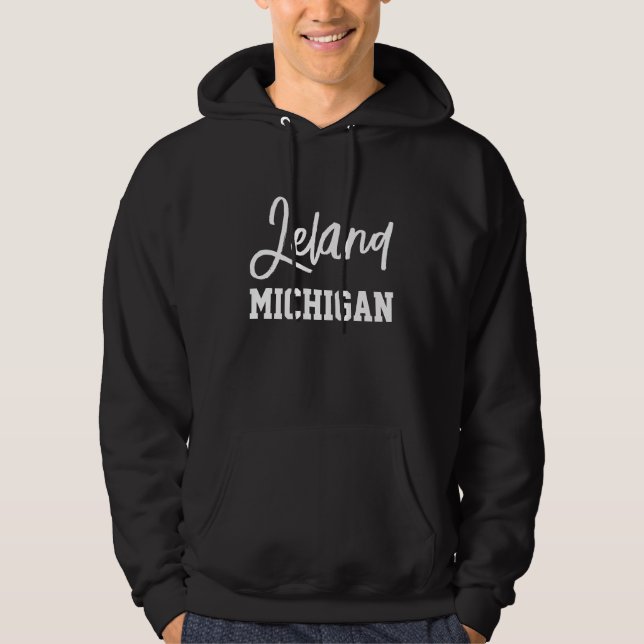 Leland Michigan Prated Hoodie (Framsida)