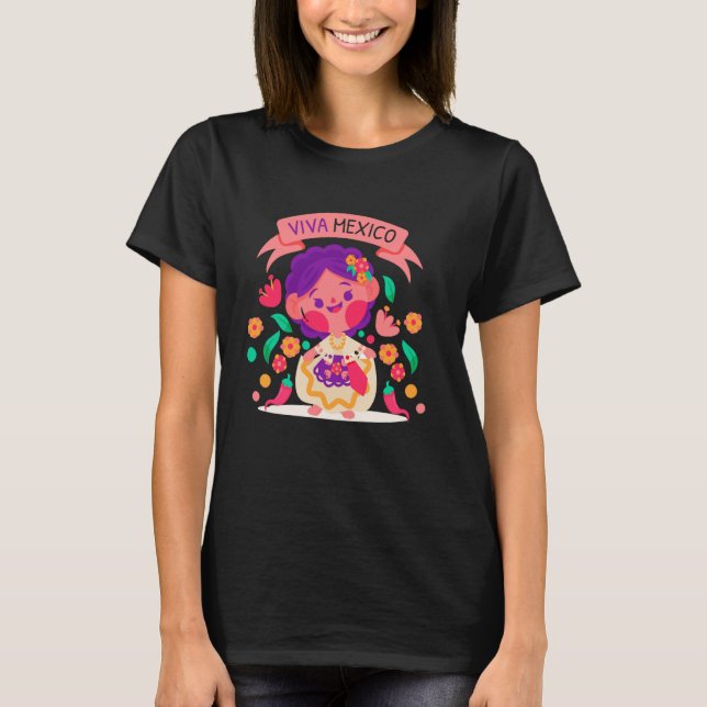 Lele Mexikansk Docka ¡Que viva México! T Shirt (Framsida)