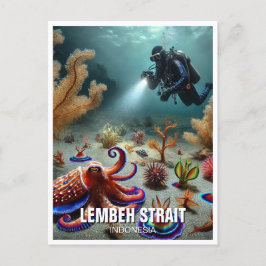 Lembeh Strait Indonesia Scuba Diver Vykort