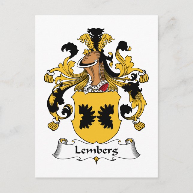Lemberg Family Crest Vykort (Framsida)
