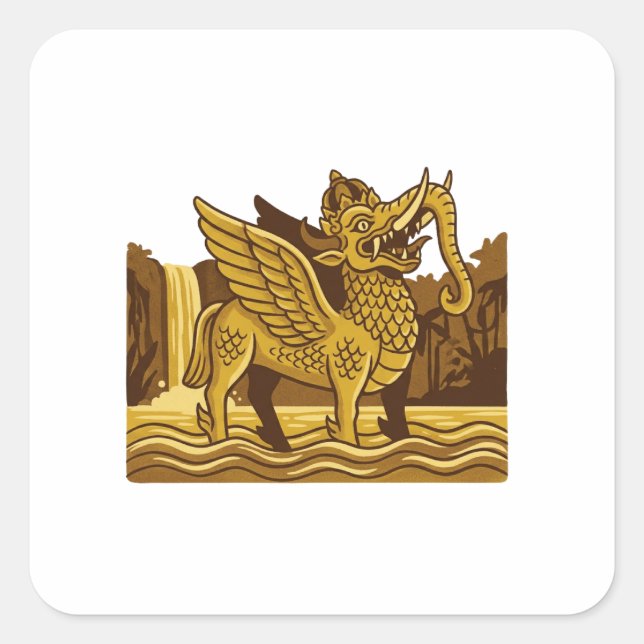 Lembuswana Fyrkantigt Klistermärke (Framsida)